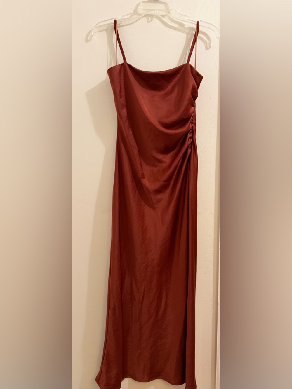 House of Harlow Rust Satin Maxi Dress
